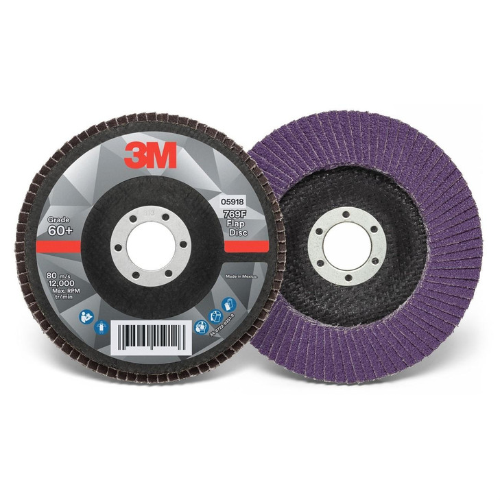 Disc, 769F, Coated, 5 Inch Dia, 60 Grit, Flap, T27, 10/CS