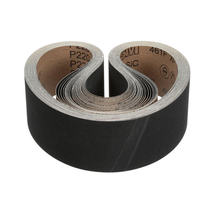 Belt, 461F, 132 Inch L, 4 Inch W, P220 Grit, Resin, Cloth, 50/CS