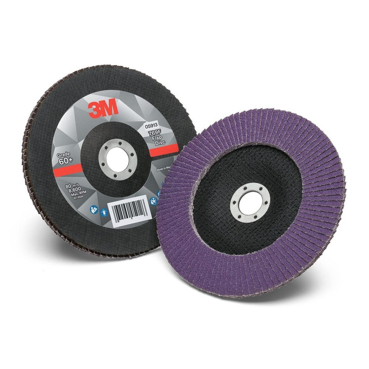 Disc, 769F, Coated, 7 Inch Dia, 60 Grit, Flap, T29, 8600 rpm, 5/CS