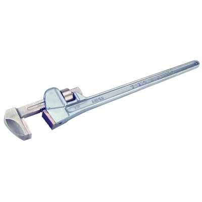 Ampco Safety Tools W214AL Aluminum Straight Pipe Wrenches, 90 Head Angle, Bronze Body Jaw, 24 in