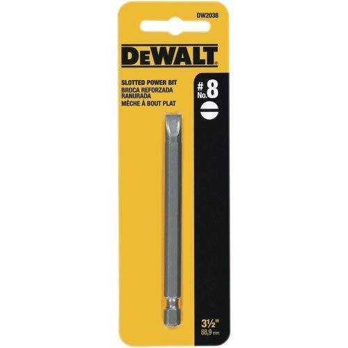 DeWalt Screw Driving, #8 Slotted 3-1/2" Screwdriver Power Bit