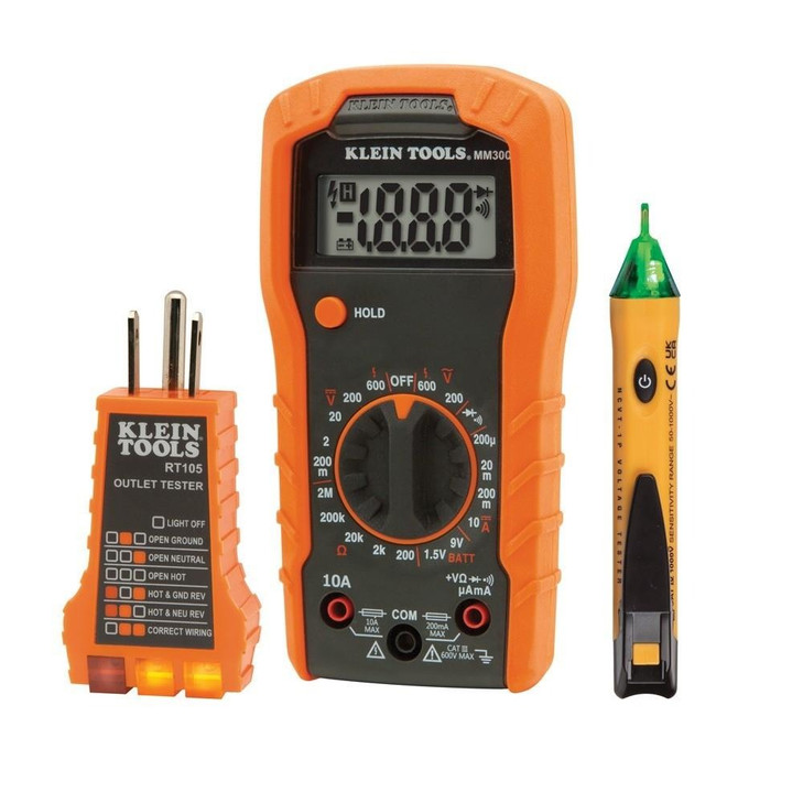 3-Piece Multimeter Test Kit, MM300 2 x AAA, NCVT-1P 2 x AAA