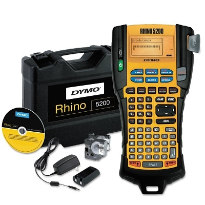 DYMO 1756589 Rhino 5200 Advanced Labeling Tool, Kit, Black/Yellow
