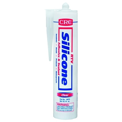 CRC 14073 RTV Silicone Adhesive and Sealant, 12 oz Cartridge, 10.1 fl oz, Clear