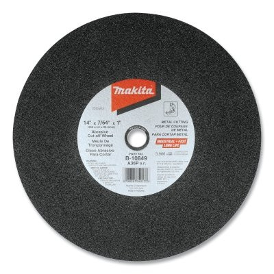 Makita B1084925 Cut-Off Wheel, Aluminum Oxide, 14 x 1 x 1/8 in, 36 Grit, 3,900 RPM