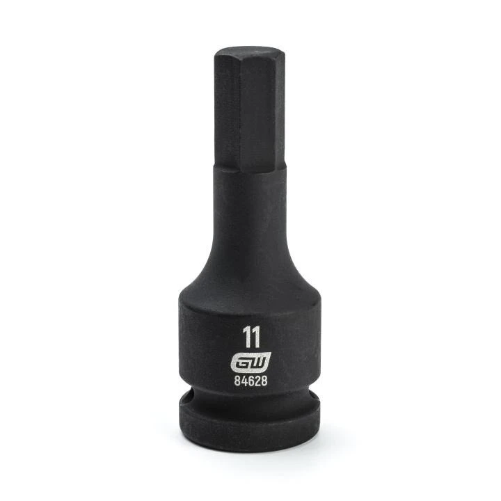 Impact Bit Socket, 1/2 Inch Drive, Hex, 11 MM, Standard