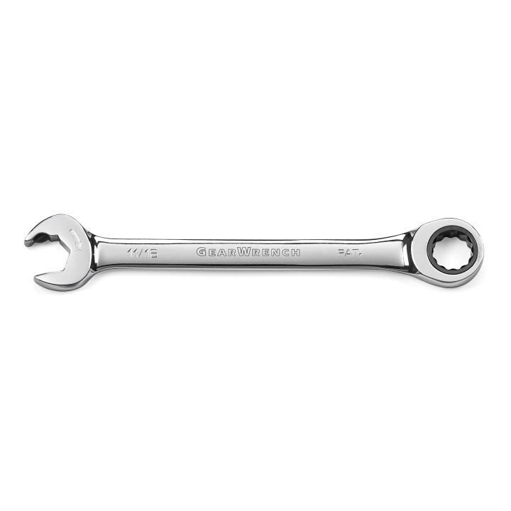Combination Open End Ratcheting Wrench, 11/16 Inch, 12 Point
