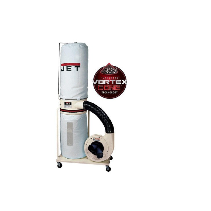 Jet DC-1100VX-BK Dust Collector, 1.5HP, 1Ph, 115/230V, 30-Micron Bag Filter Kit---Replaces discontinued item JET708636K