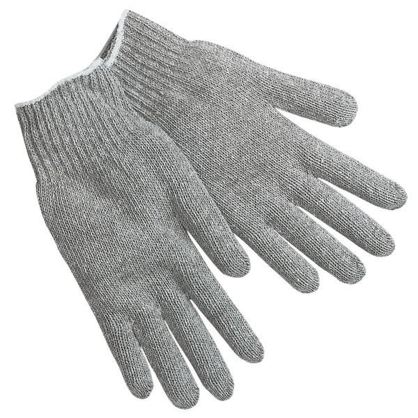 Gloves, Regular Weight, Medium, Cotton Polyester Blend, Gray