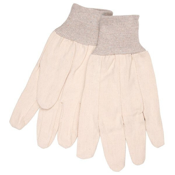 Gloves, Large, Canvas, Natural, Knit Wrist Cuff