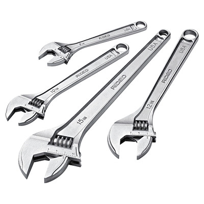 Ridgid 86907 Adjustable Wrenches, 8 in Long, 7/8 in Opening, Cobalt Plated