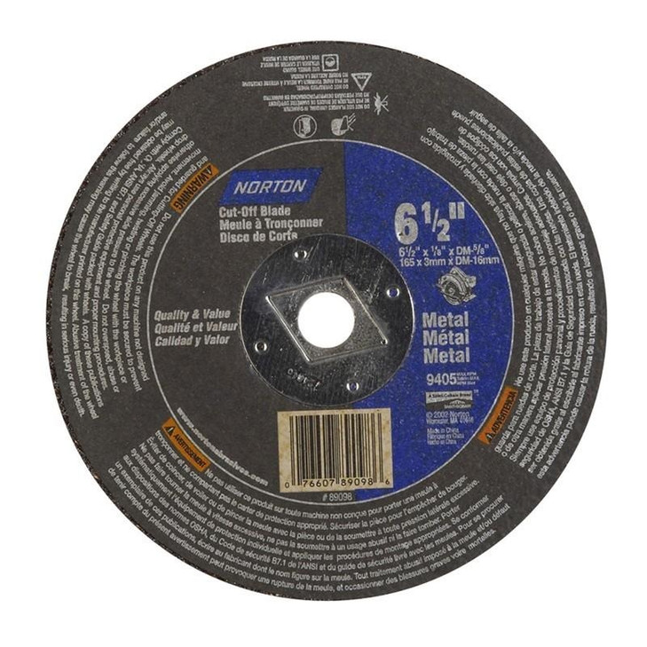 CIRCULAR SAW BLADES, Type 1 -Reinforced - Metal - Aluminum Oxide, Size: 6-1/2 x 1/8 x DM, Maximum RPM: 9405