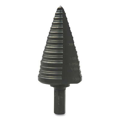 Greenlee GSB12 GSB Series Step Bit, 1-1/8 in, 3/16 in to 1/8 in dia Cutting, 5-Step