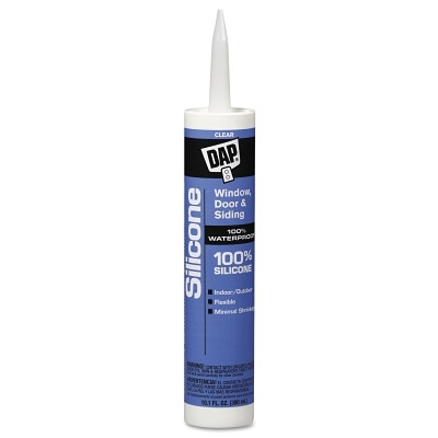 DAP 08641 All-Purpose 100% Silicone Rubber Sealant, 10.1 oz Canister, Clear