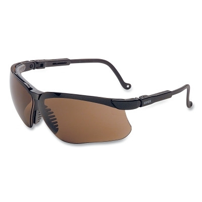 UVEX by PIP S3201HS Uvex Genesis Safety Eyewear, S3201HS, Espresso Tint, HydroShield Anti-Fog Coating,  Polycarbonate Lens/Frame, Black