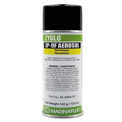 Magnaflux 01335478 Zyglo ZP-9F Developer, Liquid Penetrant, Aerosol Can, 16 oz
