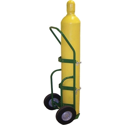 Saf-T-Cart 75010 750 Series Cart, Holds 1 Cylinder, 9-1/2 in dia, 10 in Semi-Pneumatic Wheels