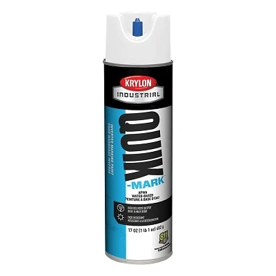 Krylon A03901004 Quik-Mark APWA Water-Based Inverted Marking Paint, 17oz Aerosol, Brilliant White