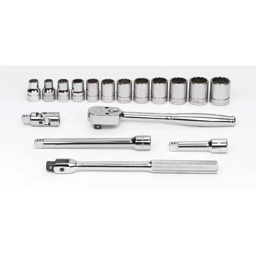 Socket/Tool Set, 17 Pieces, 12-Point, 3/8 Inch Dr