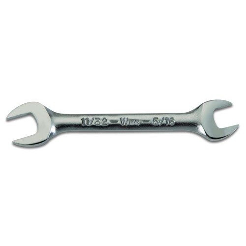 Open End Wrench, Rounded, 5/16 x 11/32 Inch Opening