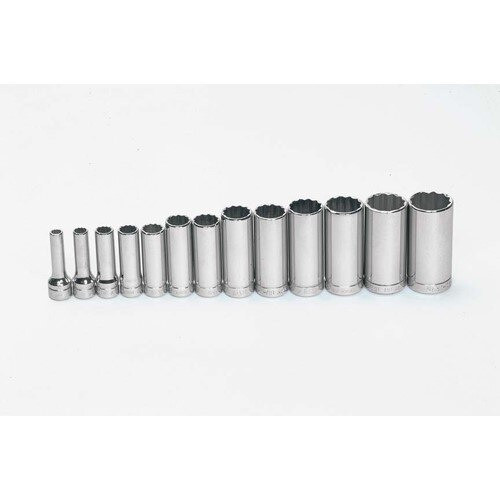 Socket Set, 13 Pieces, 3/8 Inch Dr, Deep, 3/8 Inch Size