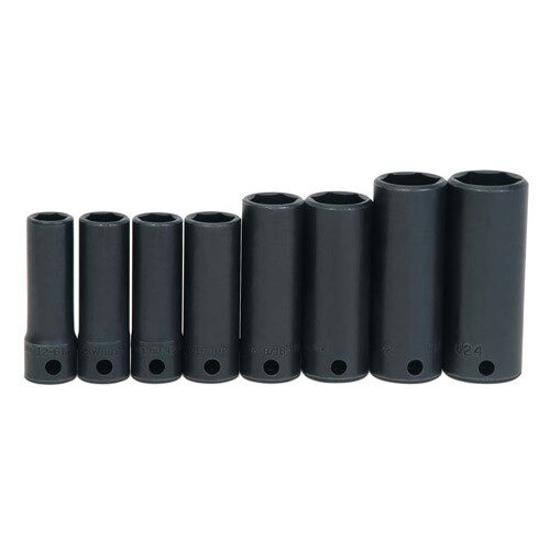 Socket Set, 8 Pieces, 3/8 Inch Dr, Impact, 3/8 Inch Size