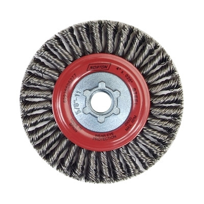 Norton 69936606277 Knotted Wire Wheel Brush 4 In x 0.020 In x 5/8-11 Stringer Bead Carbon Steel