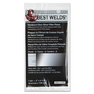 Best Welds 9321158 Glass Silver Mirror Filter Plate, Silver/8, 2 in x 4.25 in, Glass