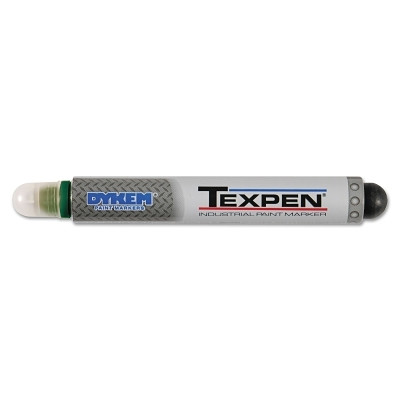DYKEM 16043 TEXPEN Industrial Steel Ball Tip Paint Marker, Green, 3/32 in, Medium