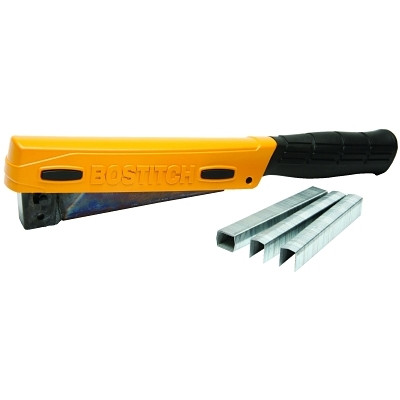 Bostitch H308 Powercrown Hammer Tacker, 84 Cartridge Cap, Orange