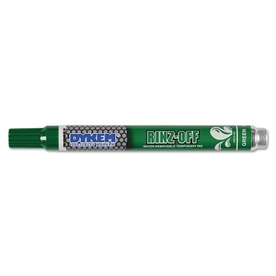 DYKEM 91108 RINZ OFF Water Removable Temporary Marker, Green, Medium