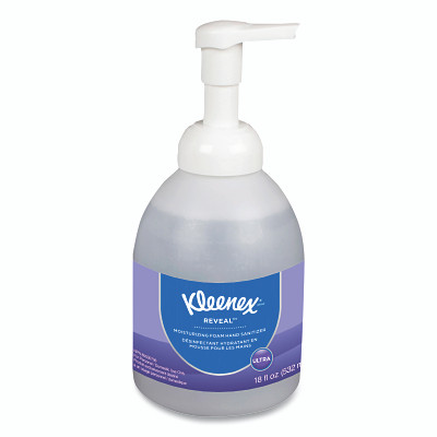 Kleenex 45826 Reveal Ultra Moisurizing Foam Hand Sanitizer, 18 oz, Unscented