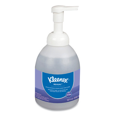Kleenex 45826 Reveal Ultra Moisurizing Foam Hand Sanitizer, 18 oz, Unscented