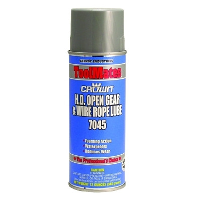 Crown 7045 Heavy Duty Open Gear & Wire Rope Lube, 12 oz, Aerosol Can