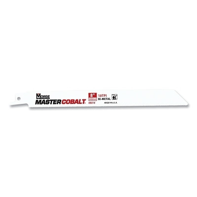 M.K. Morse RB618T05 Master Cobalt Metal Bi-Metal Reciprocating Saw Blade, 0.035 in x 6 in L x 3/4 in W, 18 TPI, Tapered, 5 EA/PK