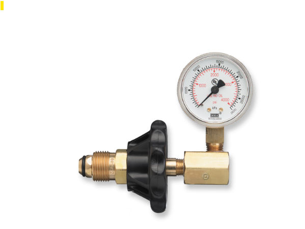 Test Gauge with Hand-Tight Nut, 400 psig, Acetylene Gas