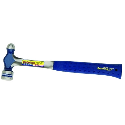 Estwing E38BP Ball Pein Hammer, Straight Blue Shock Reduction Grip Handle, 11 in Overall L, 8 oz Steel Head