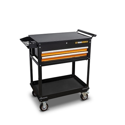 GEARWRENCH 83167 Utility Carts, 450 lb Capacity, 20.4 in L, x 32.5 in W, 42 in H,Steel, Black/Orange