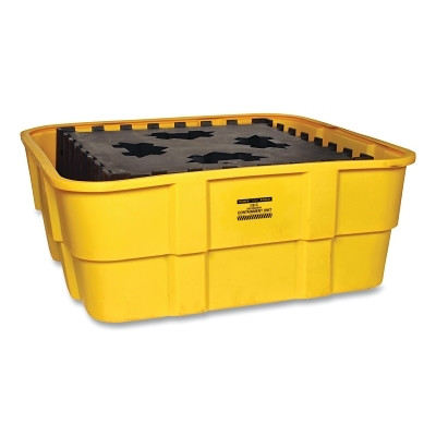 EAGLE 1683 Spill Containment, IBC Containment Unit w/Poly Platform, HDPE, 10000 lb, 400 gal, 67 in W x 67 in D x 26 in H, Y/B