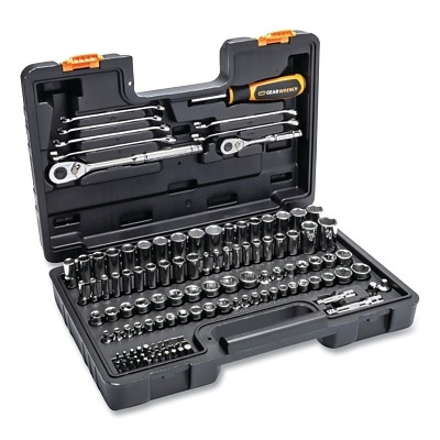 GEARWRENCH GW72SCBMTS Mechanic Tools Set, 121 Pc, 1/4 in and 3/8 in Drive, SAE/Metric, 6 Point, low Mold Case