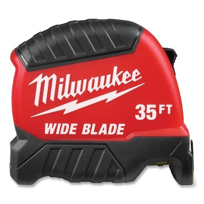 Milwaukee Tool 48-22-1235 Wide Blade Tape Measure, 35 ft, SAE, Red/Black