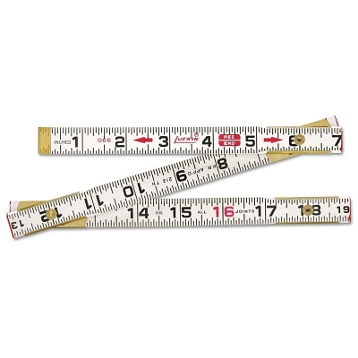 Crescent Lufkin 066FN Red End Flat Reading Folding Wood Rule, 6 ft L, Wood, SAE