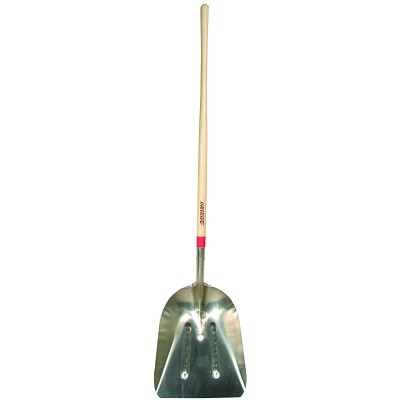 RAZOR-BACK 53127 Aluminum Scoop, 17.75 in L x 14.5 in W Blade, 48 in White Ash Straight Handle, Western-Pattern