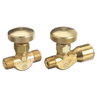 Western Enterprises 207 Brass Body Valve for Non-Corrosive Gases, 200 psig, B-Size 9/16 in-18 RH (M), 1/4 in NPT (M), Oxygen CGA-022