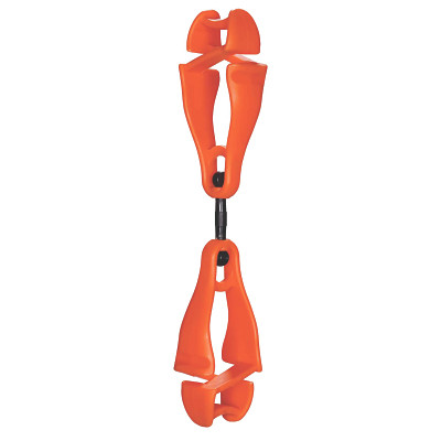 Ergodyne 19418 Squids 3420 Swiveling Glove Clip Holder with Dual Clips, Orange, 6 EA/PK
