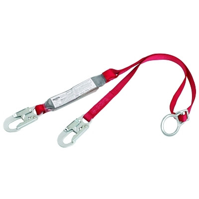 PROTECTA 1340200 PRO Shock Absorbing Lanyard, 6 ft, Tie-Back, Self-Locking Connection, 1 Leg