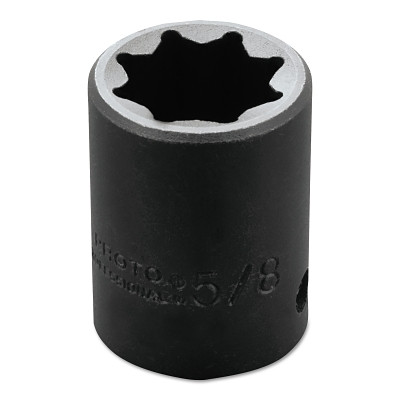 Proto J7420S Torqueplus Impact Sockets, 1/2 in Drive, 5/8 in Opening, 8 Points