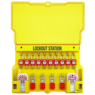 Master Lock 1483BP410 Safety Series Lockout Stations with Key Registration Card, 15-1/2 in H x 22 in W