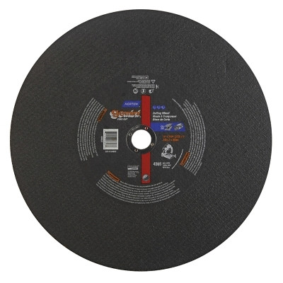 Norton 66253306627 Gemini Chop Saw Reinforced Chopsaw Wheel, 14 in dia, 7/64 in Thick, 1 in Arbor, Very Coarse