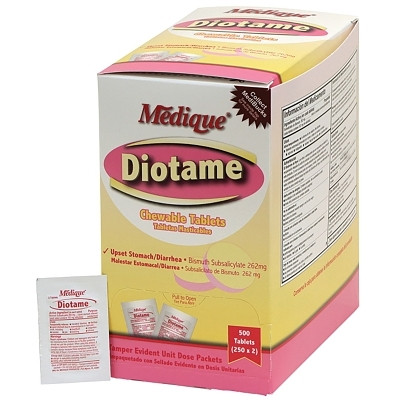 Medique 22013 Diotame Chewable Tablet, Bismuth Subsalicylate, Unflavored